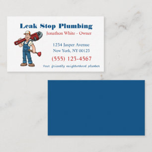 Tecknad Plumber Man VS-underhåll Visitkort