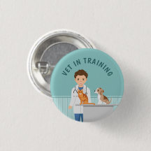 Tecknad pojkveterinär och texten Under utbildning 