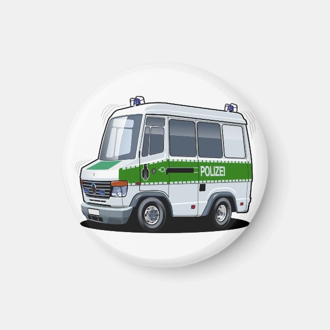 Tecknad Police Van Magnet (Framsidan)