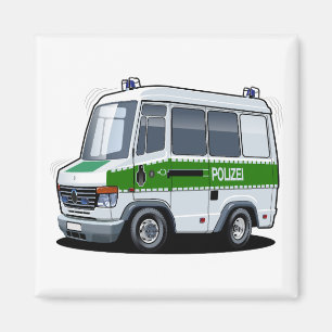Tecknad Police Van Magnet