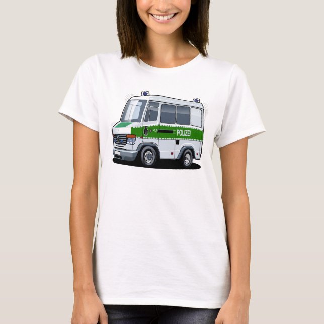 Tecknad Police Van T Shirt (Framsida)
