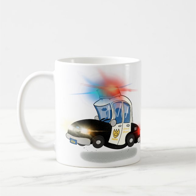 Tecknad Polis Cars Kaffemugg (Vänster)