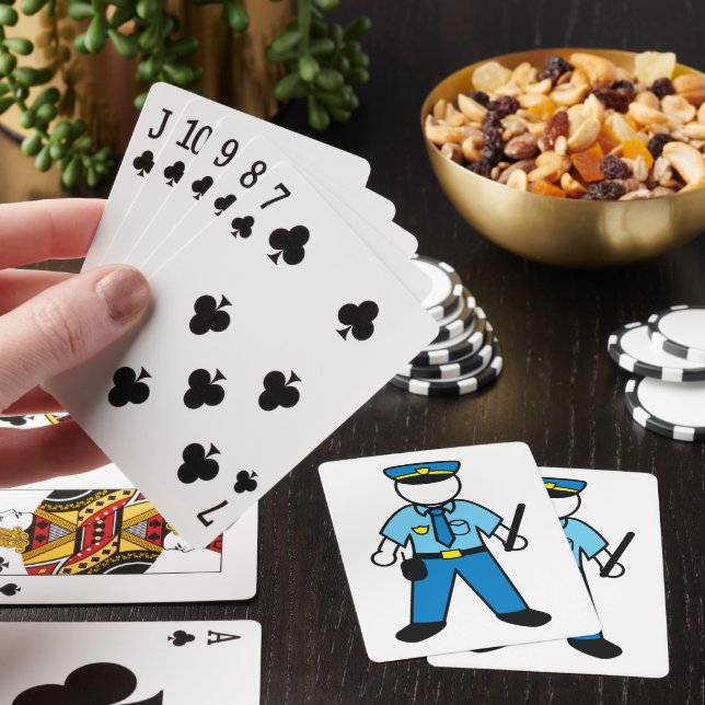 Tecknad Polischef Roligt Tillsatta lagar Casinokort (På plats)