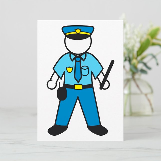 Tecknad Polischef Roligt Tillsatta lagar Inbjudningar (Skapare uppladdad)