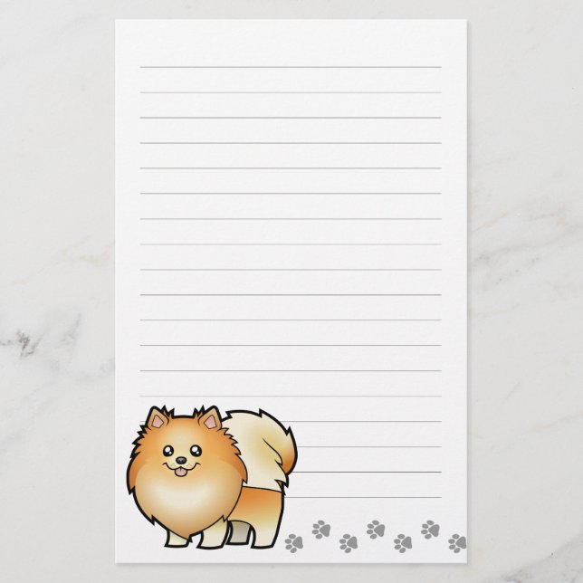 Tecknad Pomeranian Brevpapper (Framsida)