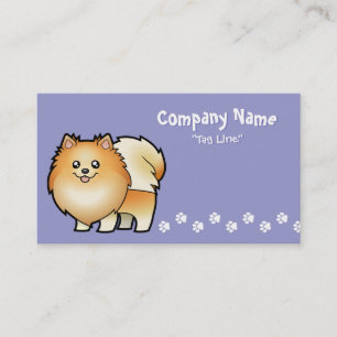 Tecknad Pomeranian Visitkort