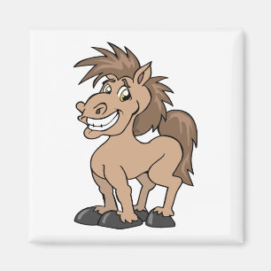 Tecknad Pony Fånig Horse Magnet