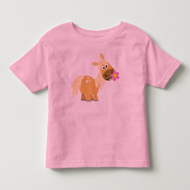 Tecknad Pony och Flower children T-shirt (Framsida)