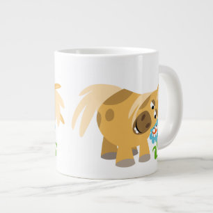 Tecknad Pony och Flower Jumbo Mugg