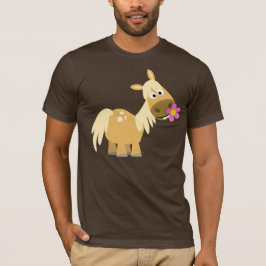 Tecknad Pony och Flower T-shirt