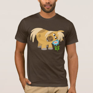 Tecknad Pony och Flower T-shirt