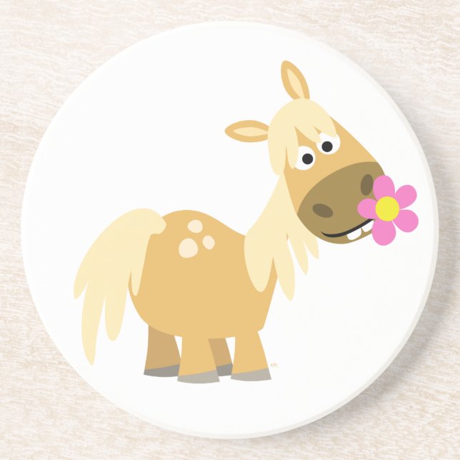 Tecknad Pony och Flower Underlägg (Framsidan)