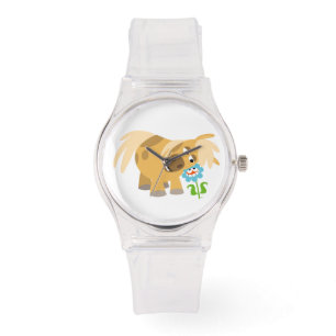 Tecknad Pony och Flower Watch Armbandsur