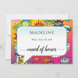 Tecknad Pop Art 💥 Bröllop Graffiti Maid of honor