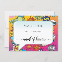 Tecknad Pop Art 💥 Bröllop Graffiti Maid of honor
