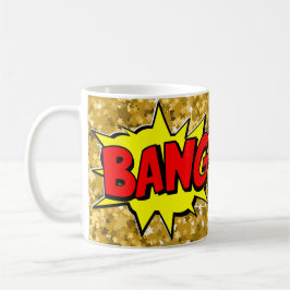 Tecknad Pop Art Gult Red BANG Novelty Funny kaffe Kaffemugg
