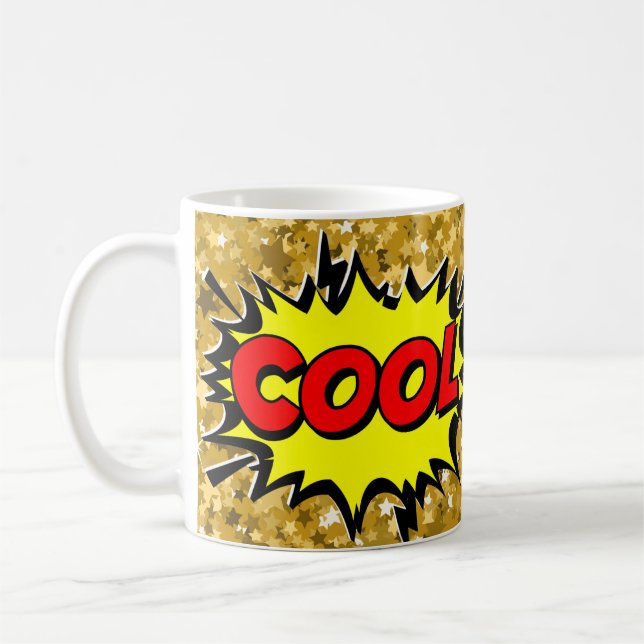 Tecknad Pop Art Gult Red COOLA Novelty Funny kaffe Kaffemugg (Vänster)