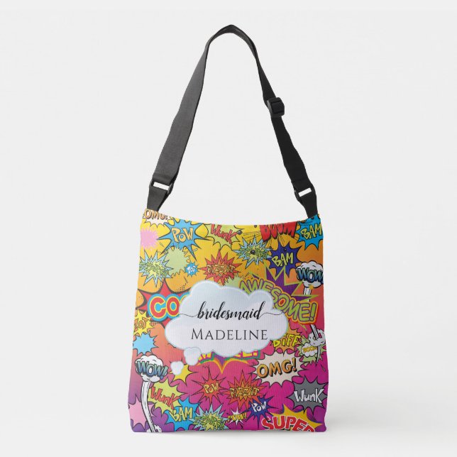 Tecknad Pop Art Tal Bridesmaid Crossbody Bag Axelväska (Framsida)