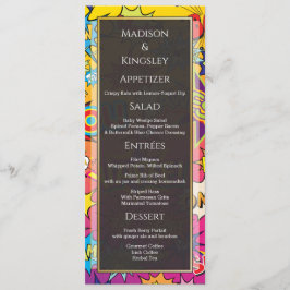 Tecknad Pop Art 💥 Tal Bubble Bröllop Graffiti Meny