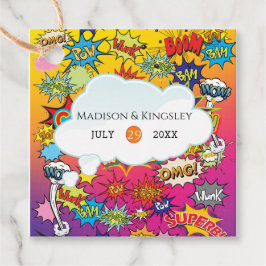 Tecknad Pop Art Tal Bubble Retro Gåvor Etiketter