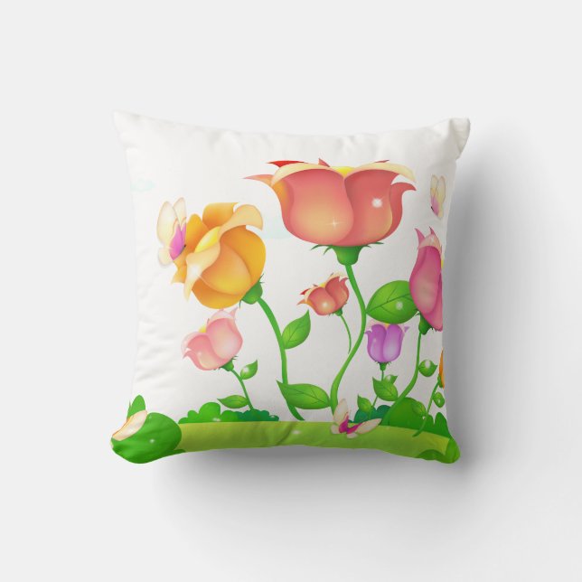 Tecknad Poppies and Butterflies American MoJo Kudde (Framsida)