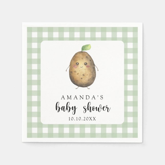 Tecknad Potatis Baby Shower Pappersservett (Framsidan)