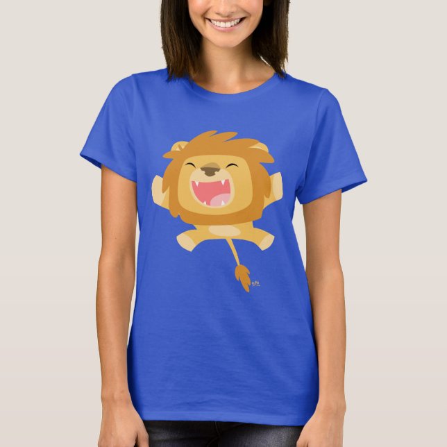 Tecknad Pouncing Lejon Women T-shirt (Framsida)