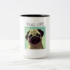 Tecknad Precious och Cutest Pug Mugg Porträtt