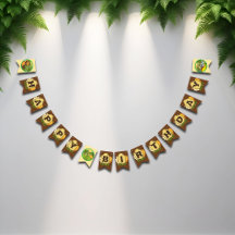 Tecknad Prehistorisk Dinosaur Party Bunting Banner