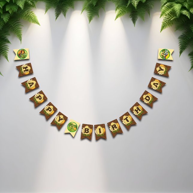 Tecknad Prehistorisk Dinosaur Party Bunting Banner Vimplar (Skapare uppladdad)
