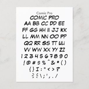 Tecknad Pro - Zazzle Font Sampler Lakan Vykort