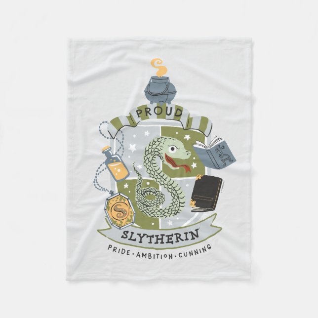 Tecknad Proud Slytherin Vapensköld Fleecefilt (Framsidan)