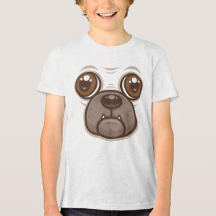 Tecknad Pug Mugg Puppy Hund Ansikte T Shirt