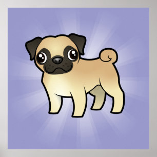 Tecknad Pug Poster