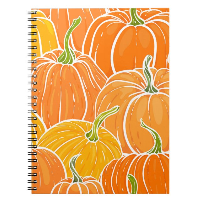 Tecknad pumpkin, söt höst mönster. anteckningsbok (Framsidan)