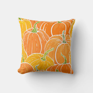 Tecknad pumpkin, söt höst mönster. kudde