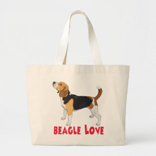 Tecknad Puppy Hund älskare Cute Beagle Large Tote Jumbo Tygkasse