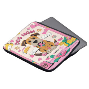 Tecknad Puppy hund i rosa rum Laptop Fodral