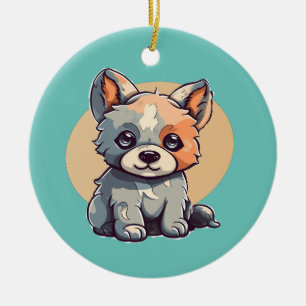 TECKNAD PUPPY JULGRANSPRYDNAD KERAMIK