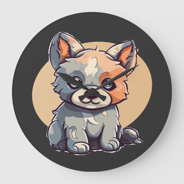 TECKNAD PUPPY STOR KLOCKA (Framsida)