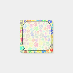 Tecknad Puppy Tass avtryck Post-it Block