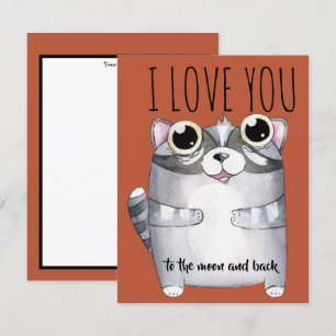 Tecknad Raccoon I Kärlek You
