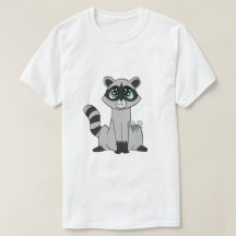 Tecknad Raccoon T-Shirt