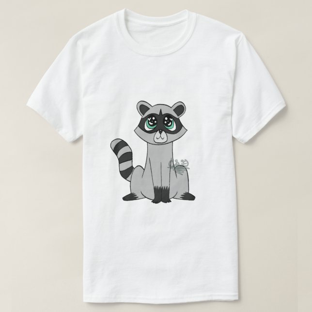 Tecknad Raccoon T-Shirt (Design framsida)