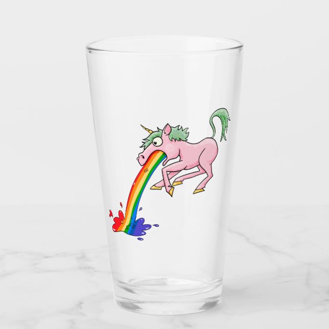 Tecknad Rainbow Unicorn Glaskopp (Framsida)