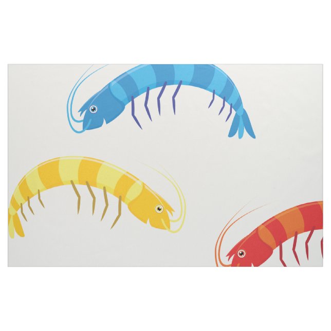 Tecknad räkor/räkor Skriv ut Mönster Tyg (Fat Quarter)