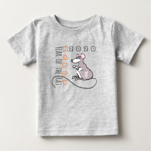 Tecknad Råtta Lycklig kinesiska nyåret 2020 Baby T Shirt