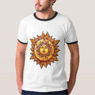 Tecknad realistisk sol – Livlig solillustration T Shirt