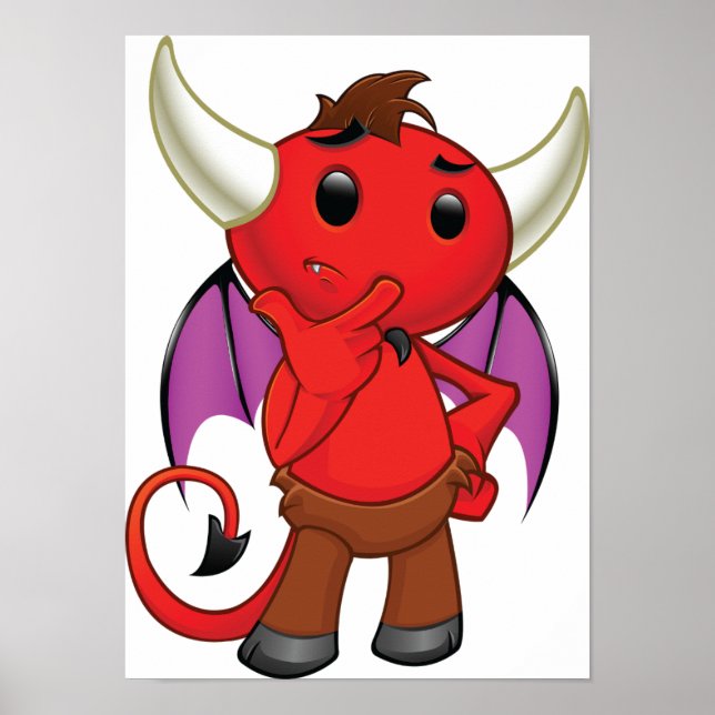 Tecknad Red Djävulen Poster (Framsidan)