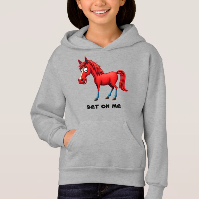 Tecknad Red Horse T Shirt (Framsida)